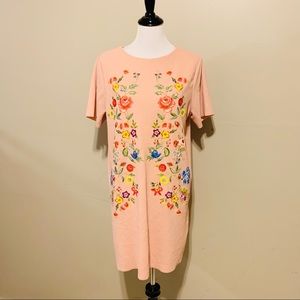 Zara embroidered flower dress XL